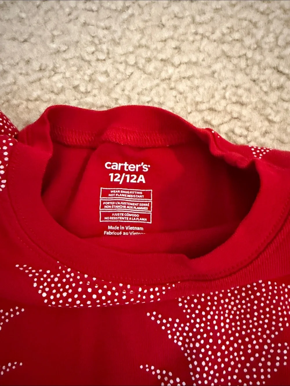 Carter's Red Holiday Tree Print Kids Pajama Set